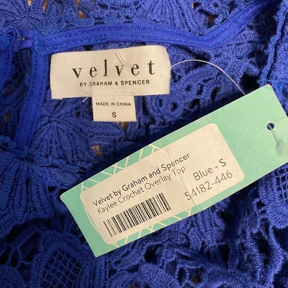 Velvet by Graham & Spencer NWT Small Top Women "Kaylee" Crochet Overlet (5) - Picture 4 of 8